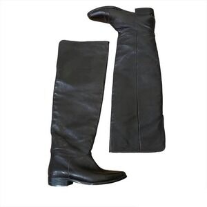 Anthro Seychelles dark brown genuine leather riding boots sz 6.5 (fit like a 6)